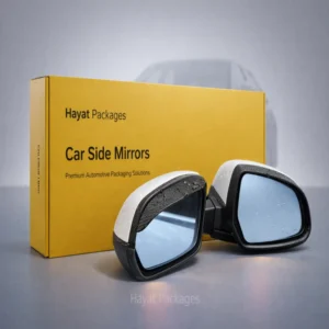 Prevent breakage with strong custom car side mirror boxes made using high quality, eco friendly packaging in Lahore. These protective auto parts packaging boxes reduce impact damage, dust, and scratches during handling and shipping. Designed with secure structure and branded custom packaging, they ensure safe delivery and professional retail display.